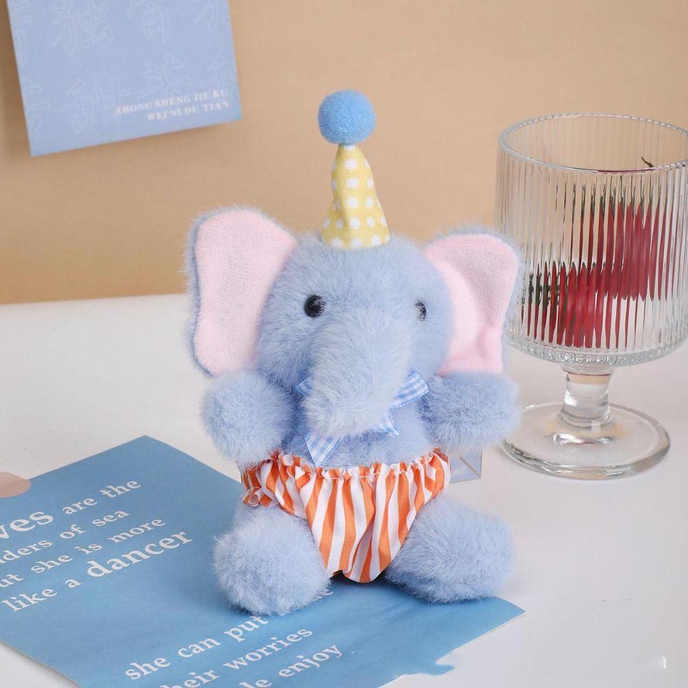 Anti-lost Elephant Backpack Pendant Cartoon Elephant Plush KeyChain Elephant Plush Toy  Girls