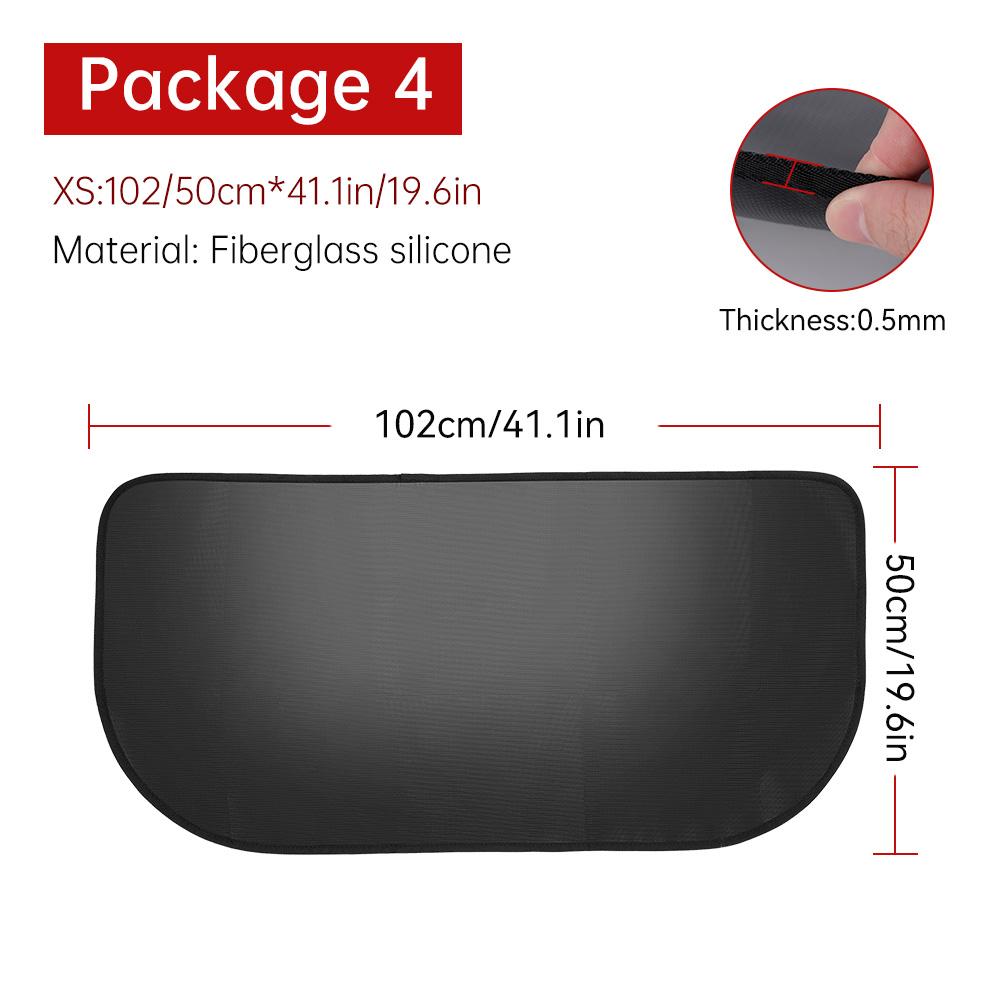 0.5MM Semi-Circular Fireplace Pad Fiberglass Silicone Fireproof Pad Flame-Retardant Heat-Resistant For wood Stoves Fireplaces