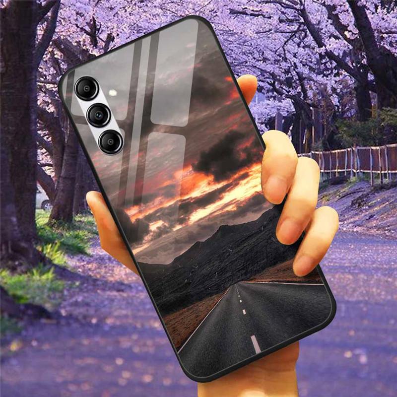 Tempered Glass Phone Case For Samsung A34 A14 A54 5G Cover For Galaxy A13 A137F A24 M54 A8 Plus Hard Back Bumper A 54 GalaxyA34
