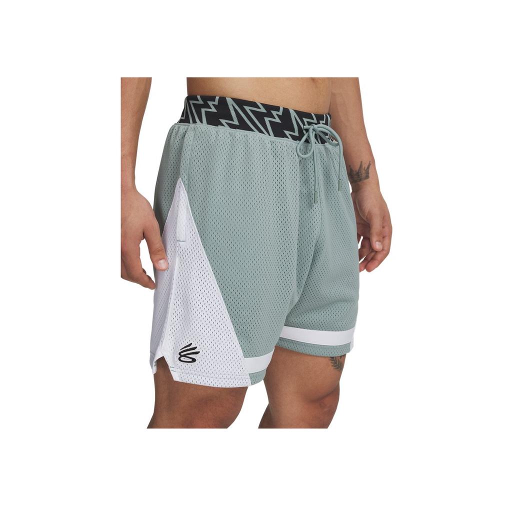 Under Armour Curry Signature Holiday Casual Breathable Durable Basketball Shorts Men shorts Lime-Green 1390344-348