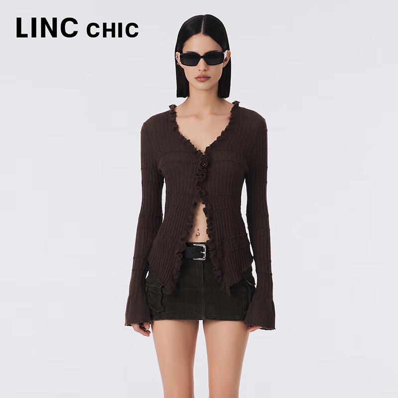 Jinyujie Women's V-Neck Slim-Fit Knit Cardigan