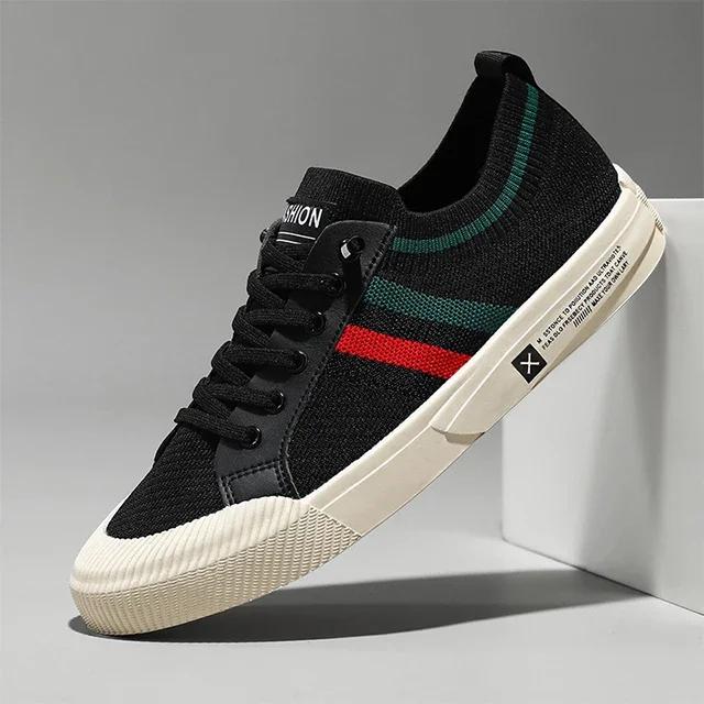 2024Fashion Male Stylish Shoes Men Sneakers Branded Casual Loafers Light BreathableMesh Lightweight Flats Shoes Tenis Masculino