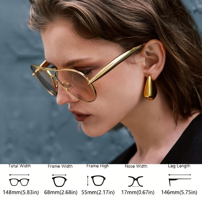 Ladies' Retro Large Frame Circular Fashionable Glasses Metal Frame Street Style Casual Glasses Bold Style Luxurious Appearance