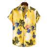 New 2025 Spring and Summer Men's Beach Shirt Hawaiian Short-sleeved Flower Shirt Men's E-commerce Supply