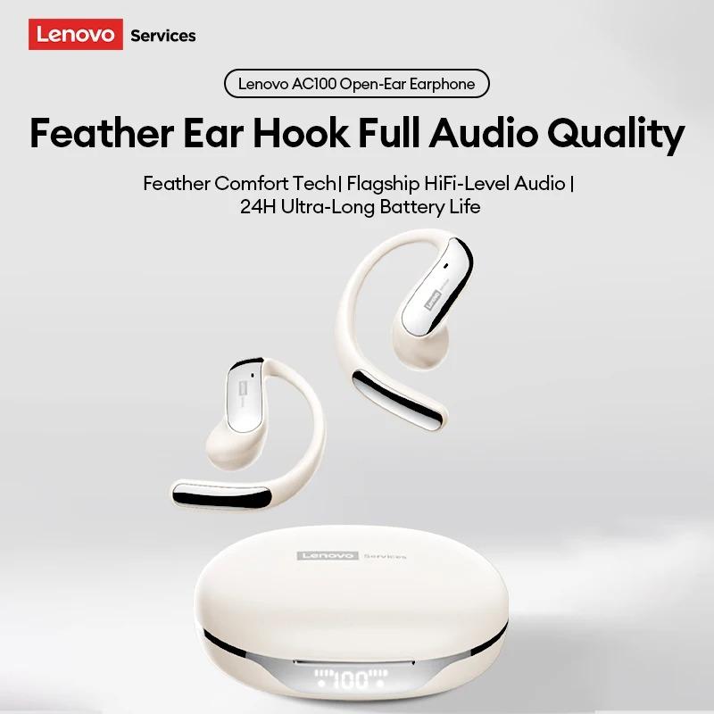 Origina Lenovo AC100 OWS Open-Type Wireless Bluetooth Earphone HIFI Sound Quality HD Call Touch Earbud Waterproof Outdoor Sports Headphone NEW