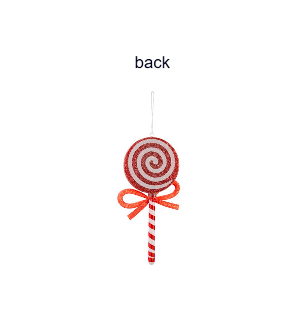 Christmas Decoration Supplies, Red Lollipop Pendant, Bow Simulation Candy, Children's Gift, Colored Candy