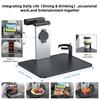 Aluminum Car Seat Phone Holder & Desk with Magnetic Headrest Attachment