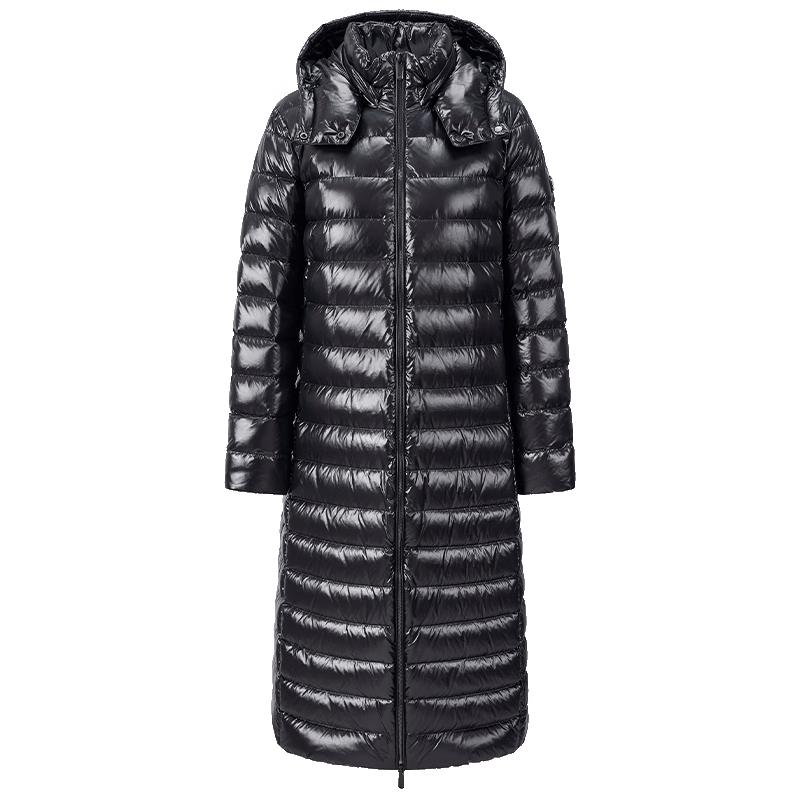 

GIOVANNI VALENTINO Women s Long Hooded Black Down Jacket L