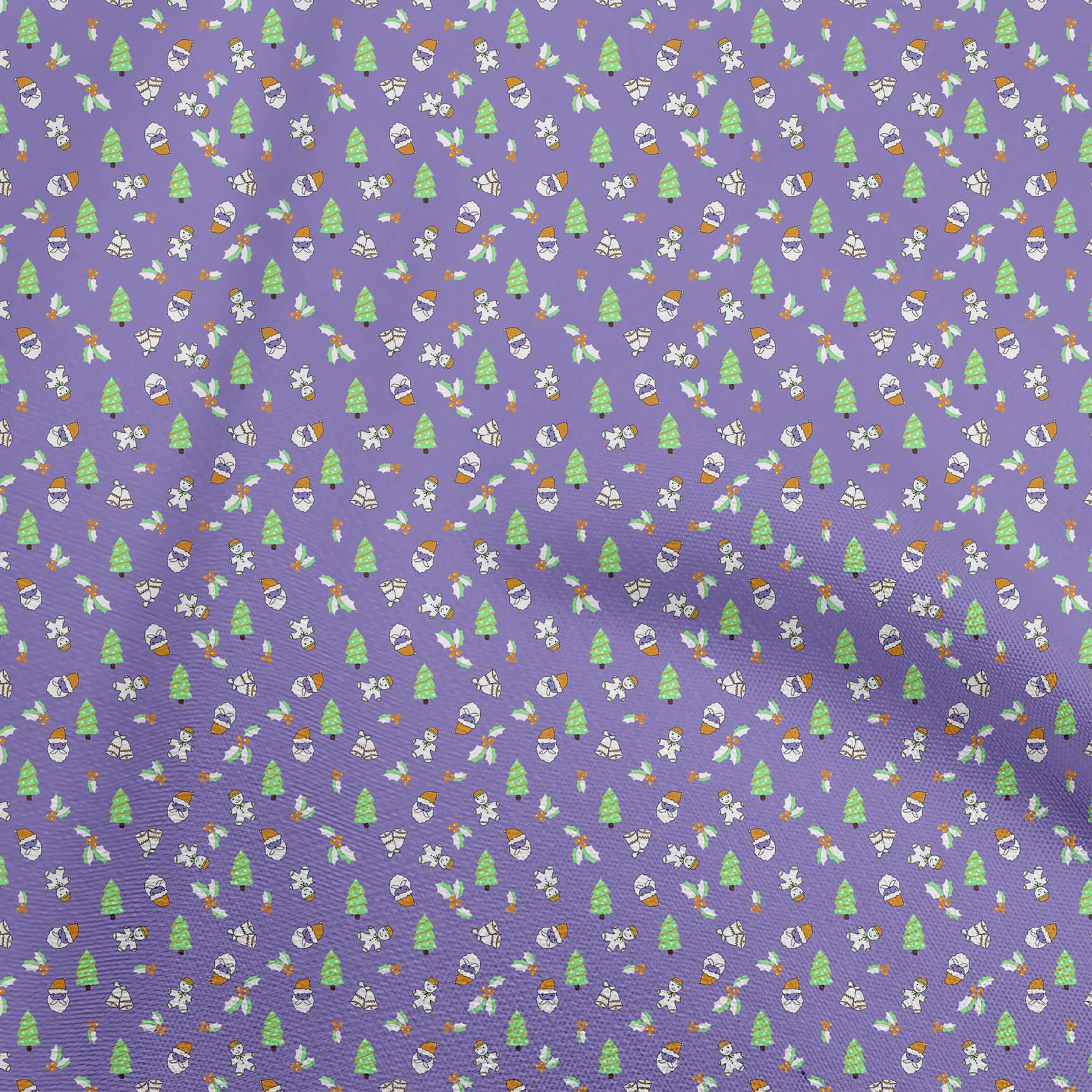 

OneOone Cotton Flex Grey Fabric Різдвяні швейні ремісничі проекти Друк на тканині 40 дюймів 42 Inch Wide - Viscose Chiffon Фіолетовий
