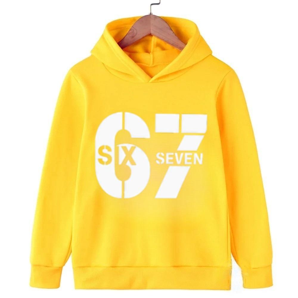 Fashion Men and Women's Hoodies Funny Letter 6 7 Print Hoodies Pullover Casual Sweatshirt Top Outdoor Long Sleeve Clothing
