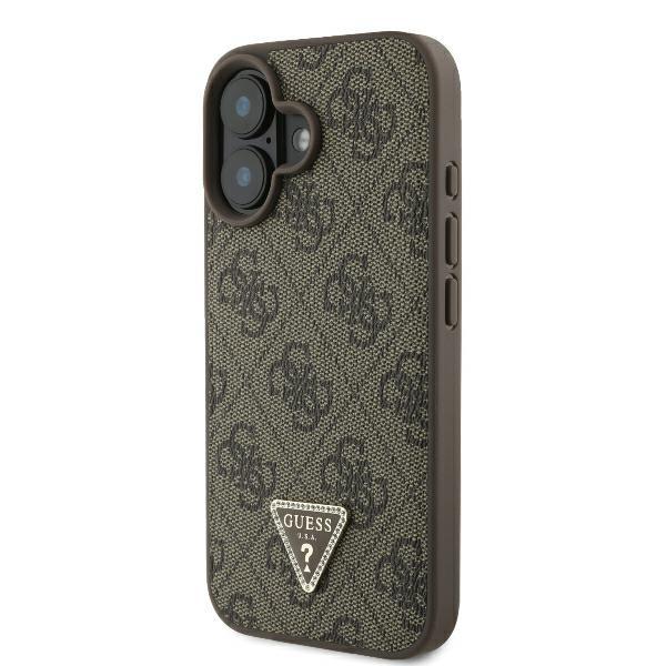 Guess Guhcp16Mp4Tdpw Iphone 16 Plus6.7 Brązowy/Brown Hardcase Leather 4G Triangle Strass
