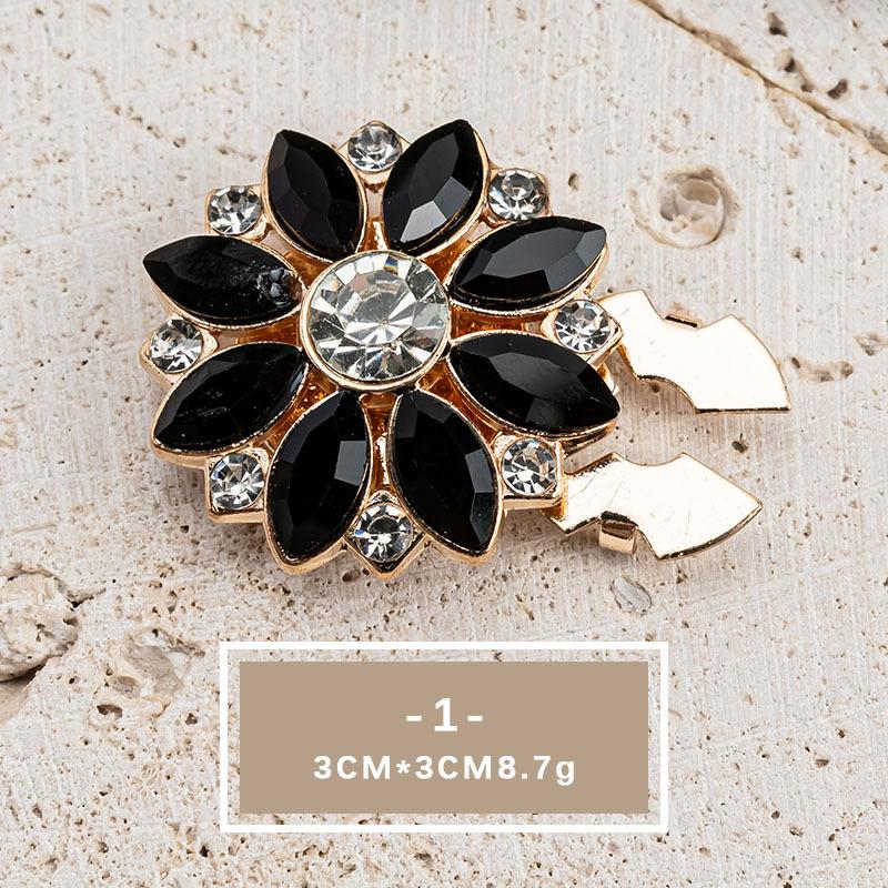 4/2pcs Crystal Pearl Button Covers Detachable Clip-On Shirt Coat Decorative Buttons Sewing Button for DIY Blouses Clothing