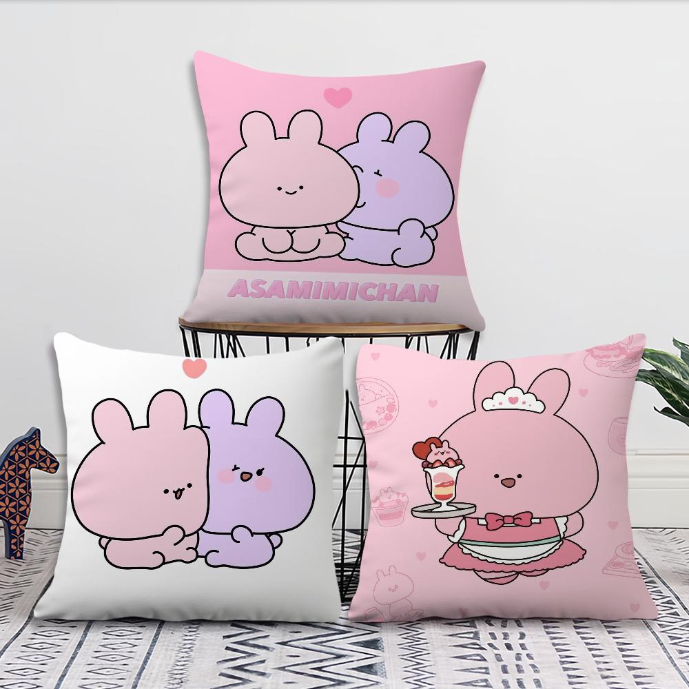 Cartoon A-Asamimichan Cute cushion cover Pillow Sofa Printing Decoration Room Home Office Coffee Shop Car Nordic Simplicity