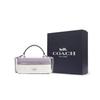 New COACH Canvas With Leather Box Bag, Handbag, Shoulder Bag, Crossbody Bag Trumpets Women's White & Purple CJ522-SVVVJ