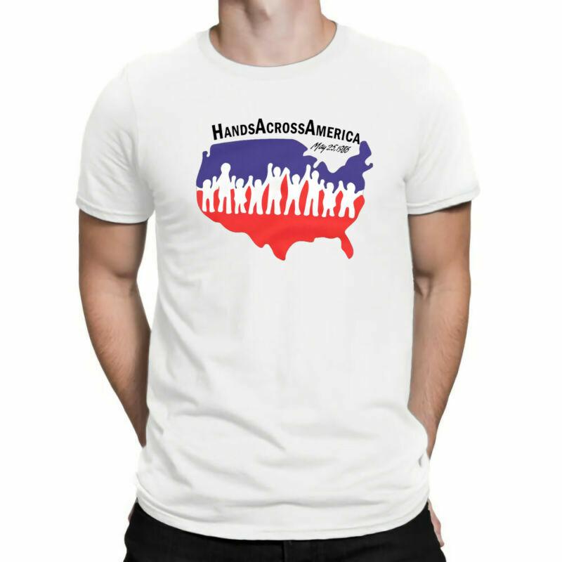 Hands Across America T-shirt May 25 1986 Tee Funny Men Cotton Shirts XXXXL
