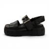 Great MIUMIU Sandals Chunky sole logo belt included black leather 36.5 5X251E Used