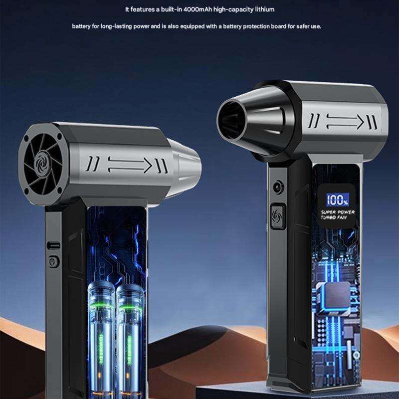 Strong Mobile Air Blower 110000 Rotations Powerful Fan USB C Rechargeable Dense Design For Electronics Car Cleaning