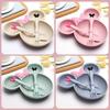 3 Stück/Set Cartoon Baby Schüssel Geschirr Set Weizenstroh Kindergeschirr Kinder Abendessen Fütterungsplatte Schleife Speiseteller Löffel Gabel