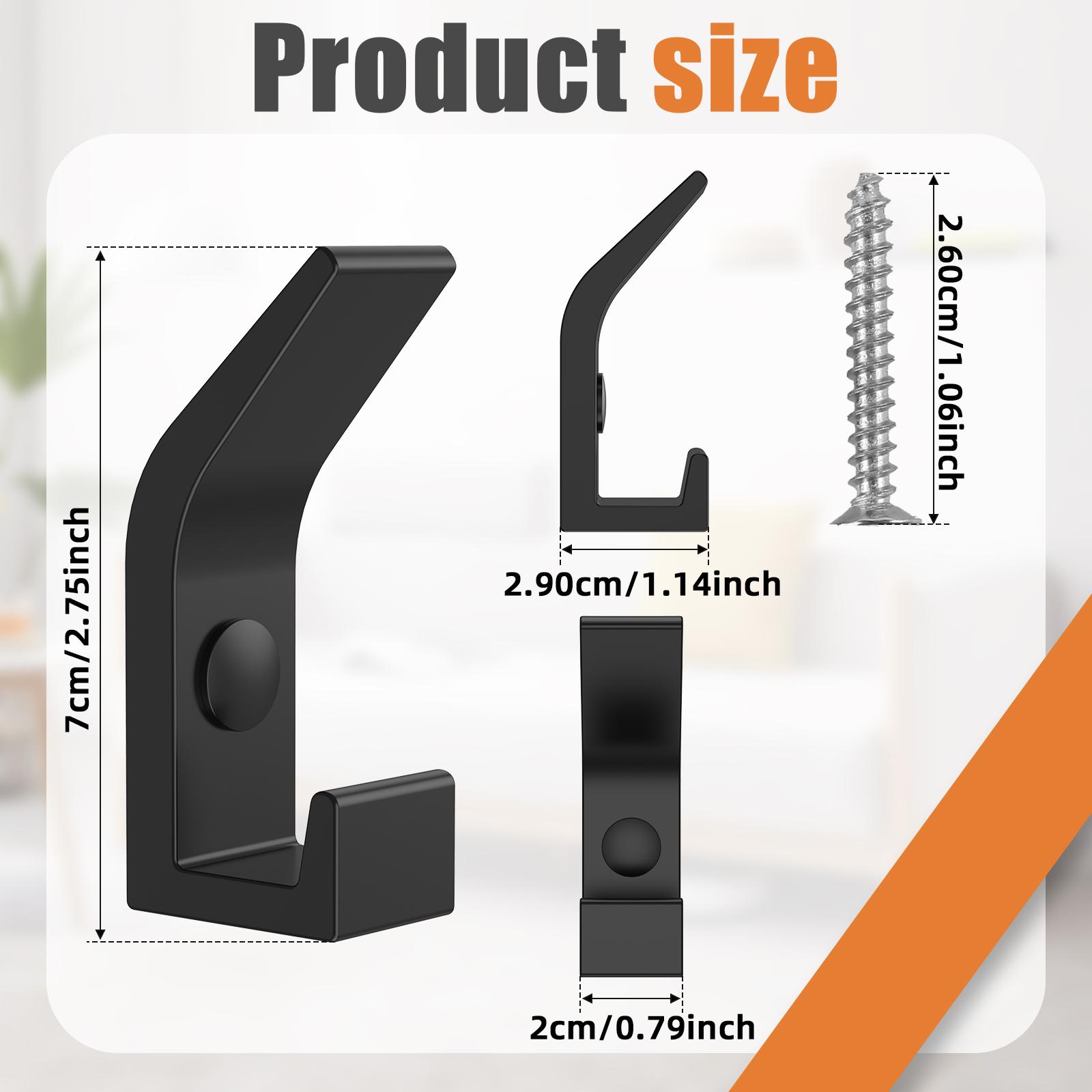 

12 шт./6 шт. Настенные крючки для пальто для подвешивания 22 фунта Прочная вешалка для рюкзака, полотенца, сумки для шкафа, ванной комнаты, двери, гриб, кухня 6PCS чёрный