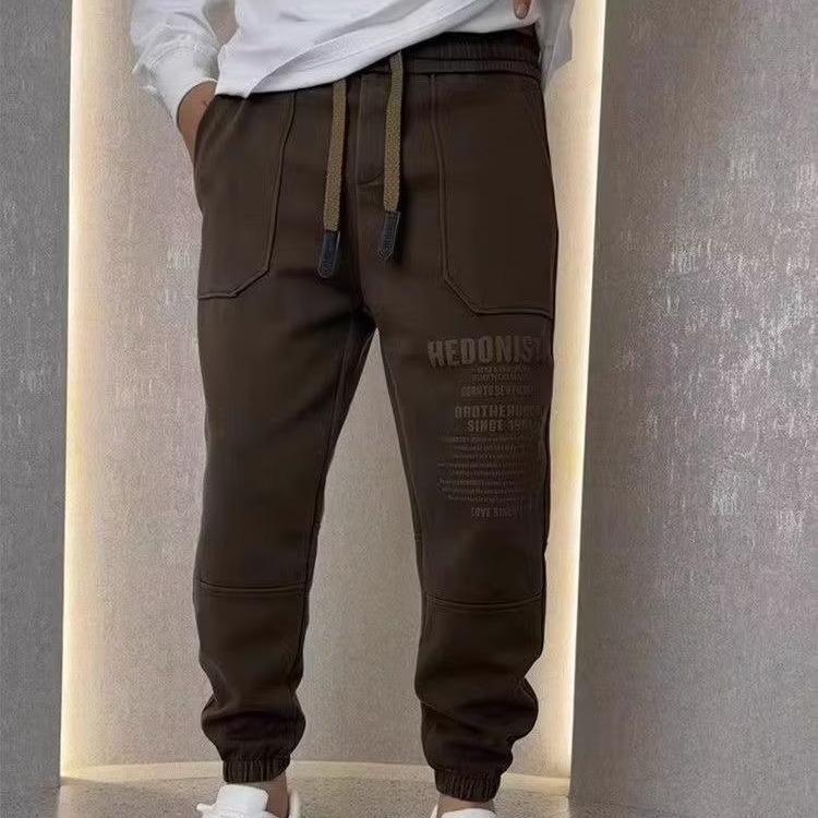 Pánské ležérní cargo kalhoty, módní kalhoty, pytlovité tepláky, sportovní kalhoty, hip hop, streetwear, Y2K, podzimní kalhoty