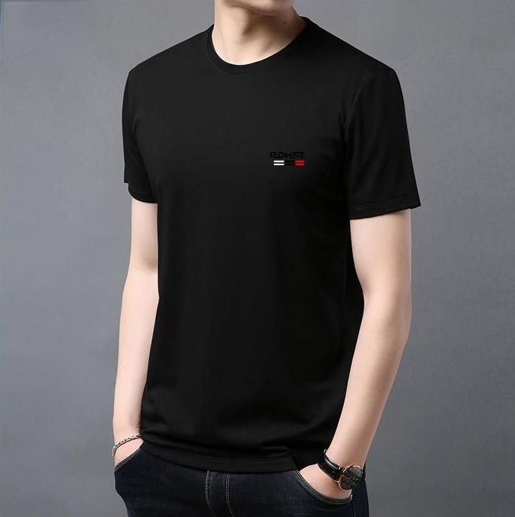 Letní Ice Silk Vysoce elastické Pánské sportovní a neformální tričko Pohodlné Prodyšné Rychleschnoucí Top