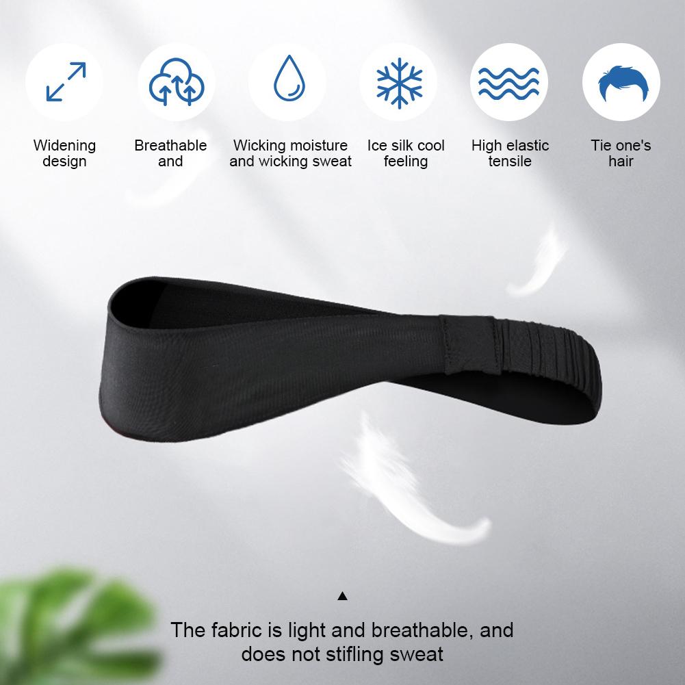 1PC Outdoor Sports Verbreitertes Schweißband Hochelastisches Schwanzband-Design Radfahren Fitness Laufen Eis Seide Atmungsaktives Stirnband
