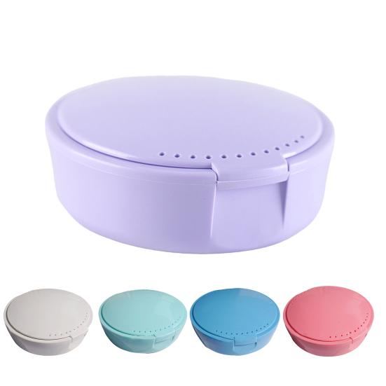 Trwałe pudełko do przechowywania aparatów ortodontycznych przenośne płaskie dno akcesoria zdrowotne