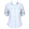 Sommermode Damen Lässige Langarm-Tops Weiches Jeans-Denim Langarmhemd Tops Bluse Jacken Femenino Camisas De Mujer