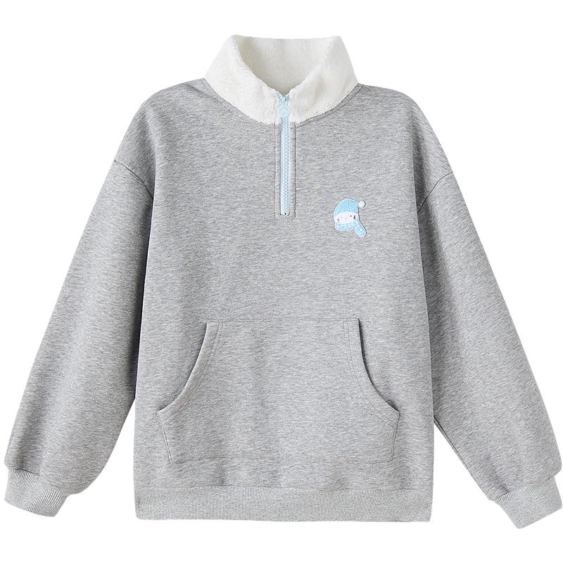 DEESHA Girls Kids Fleece Lined Half-Zip Sweatshirt 130