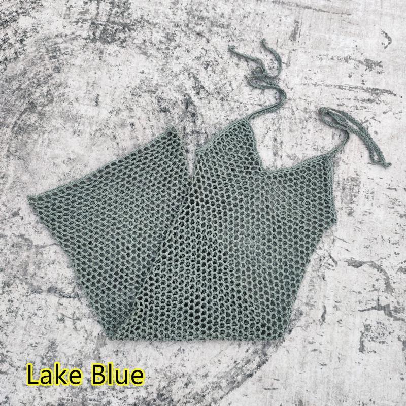 

Ручне В язання Гачком Пляжна Весільна Сукня-Накідка для Купальника Large озеро синього кольору