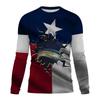 New Men's Outdoor Fishing Long Sleeved T-shirt 3D Fish Pattern Printing  Casual and Fashionable Round Neck Top T-shirt