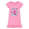 M1206 Kids Girls Sajaboys Kpop Rumi Zoey Mira Print Short Sleeves Ruffle Dress