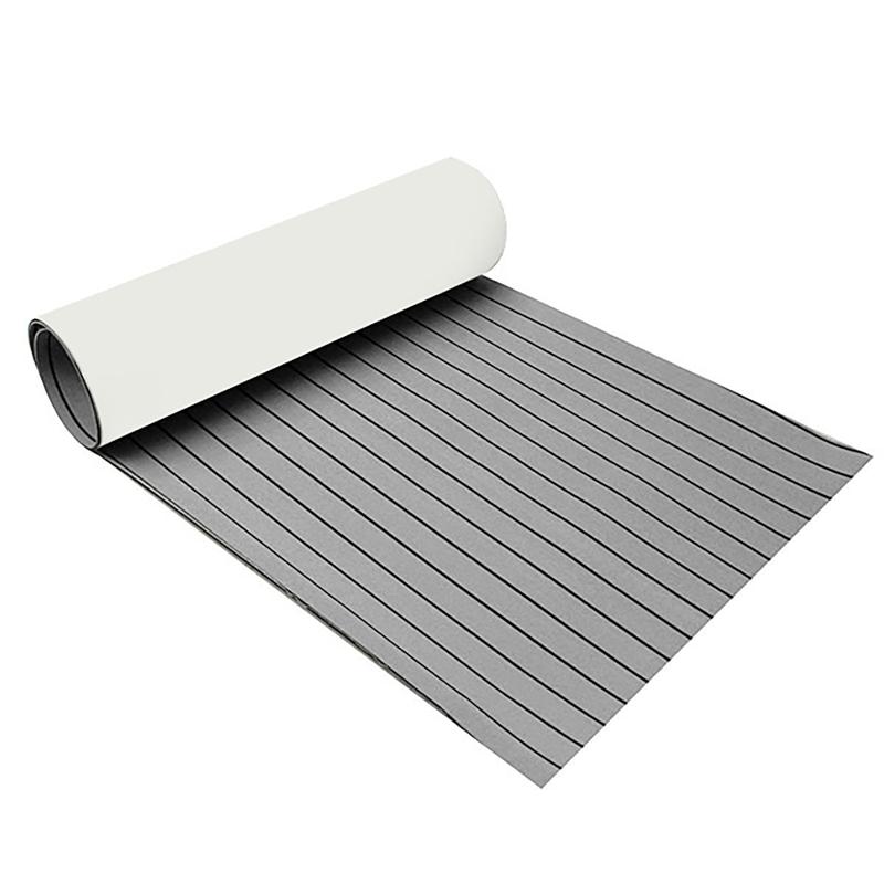 Self-Adhesive 600x2400x6mm EVA Foam Faux Teak Decking Sheet Marine Flooring Boat Decking Sheet Yacht Accessories Gray Black