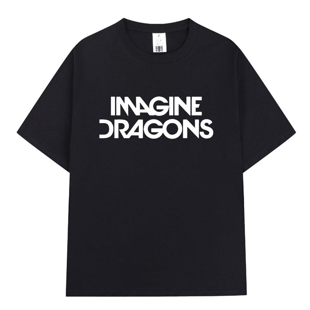 Summer Adult Imagine Dragons Loom World Tour Rock Band Tshirt Cartoon Dragon High Quality 100 Cotton Mens Women Shortsleeved