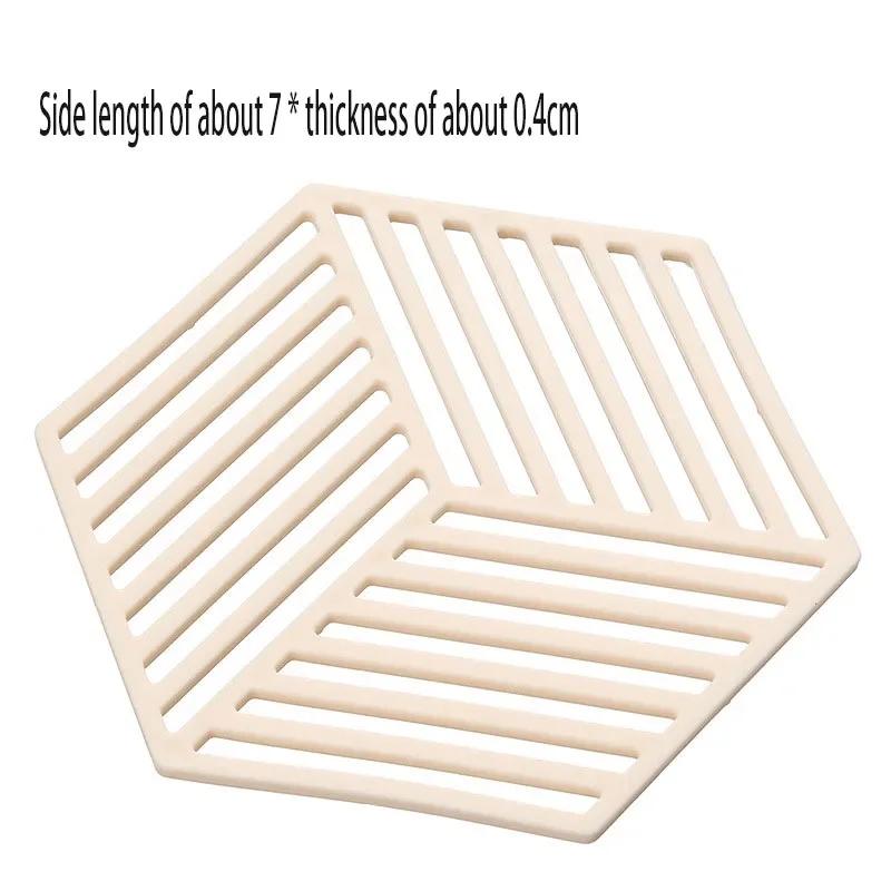 Food Grade Heat Resistant Silicone Mat Coaster Material Placemat Heat Insulated Non-Slip Hexagon Coaster Household Accessories 1pcs