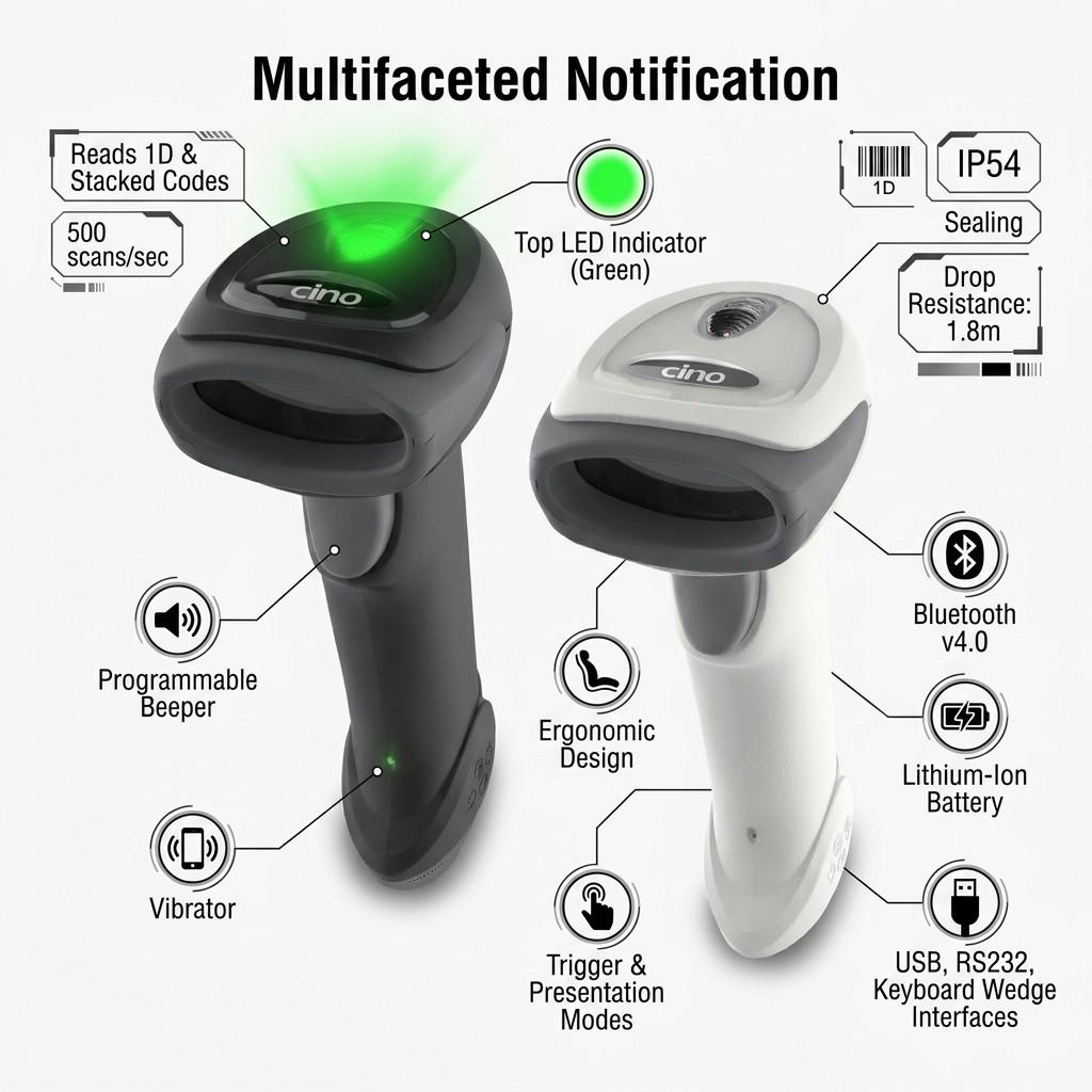 Smart Scene AI Powered 1D Scanner Cino F680 Handheld Imager for Modern Retail Logistics Industry 4.0 Ready A680HD