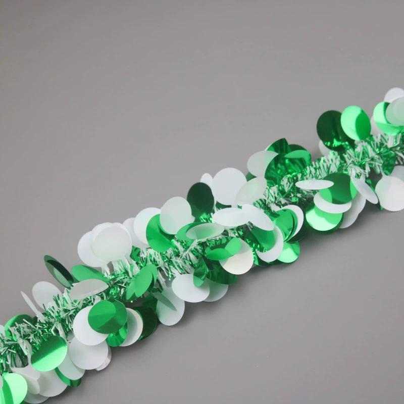 Colorful Easter Egg Scene Decoration Bunting with Round Pieces and Tinsel Strips