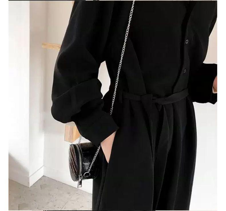 Hepburn French Retro Slimming Long Sleeve Black Dress for Women - Spring/Autumn
