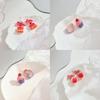 Strawberry Cake Earrings Adorable Girls Sweet Bow Design Non Pierced Ear Clips