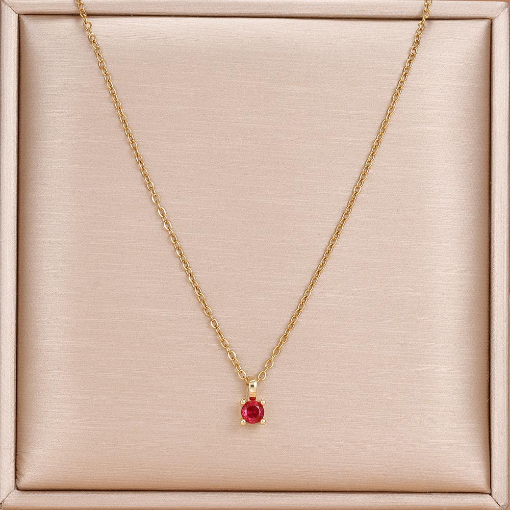 18 Karat Vergoldete Halskette Einzelner Funkelnder Zirkon Edelstahl Schlüsselbein Kette für Damen Hochzeits Schmuck collares