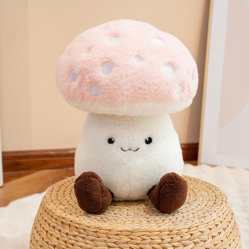 New Soft Cartoon Mushroom Plush Vegetable Toy Fluffy Stuffed Hug Pillow Realistic Natural Plant Baby Doll Comfort Birthday Gift
