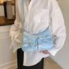 Solid Color Bowknot Crossbody Bag Korean Style Pu Dumpling Bag Fashion Y2k Shoulder Bag  Travel