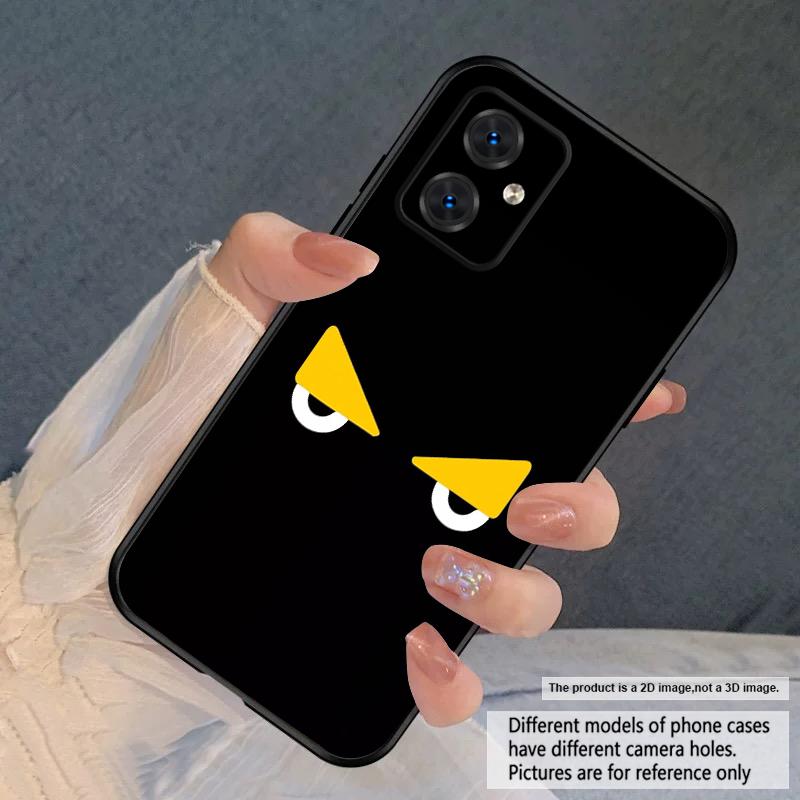Two white circular eyes For Motorola Moto G04 14 15 24 34 35 54 55 75 84 85 Edge 40 50 Fusion 60 Fusion silicone soft phone case