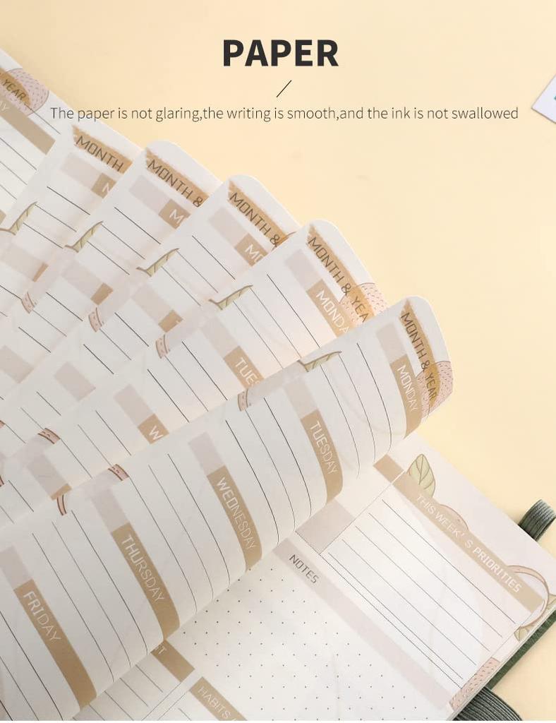 A5 Wöchentlich Monatlich mit Stift 120 Stilvolle Liste mit Effizienz Zeitplan Management Planer, Planer, Nachfüllungen, Planer, Halter, Wöchentlicher/Monatlicher Planer,