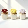 Handmade Mini Glass Flower Figurine Cute Hand Blown Small Faux Crystal Flower Bouquet In Pot Gift for Mother's Day Birthday Christmas DIY Craft