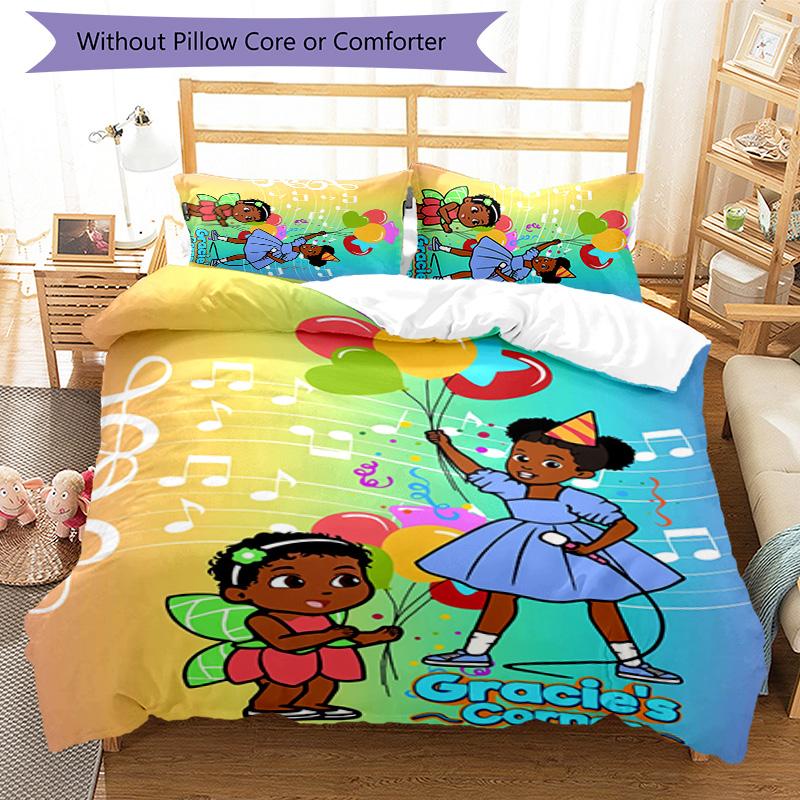 3pcs Gracie's Corner pattern bedding set duvet cover set includes duvet cover &pillowcases, perfect all season bedroom decoration & gift