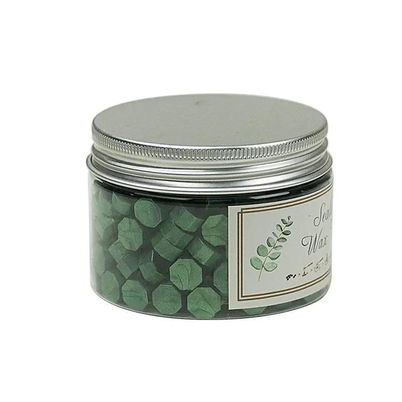 1 Bottle of 200pcs Metallic Red Sealing Wax Beads, Octagon Wax Seal Beads Candles and Melting Spoon for Wax Seal Stamp