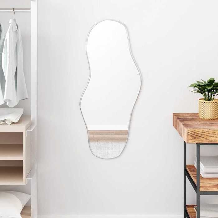 VidaXL Mural Miroir de Maquillage Coiffeuse Cosmétique Décoration de Chambre à Coucher Salle de Bain Salon Intérieur Argenté 348257