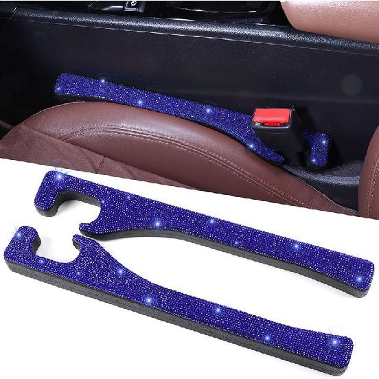 Briwill Bling Car Seat Gap Filler, 2 Pack Universal Fit For Car SUV Truck Handmade Crystal Rhinestone Diamond Car Gap Filler Bling Car Accessories