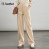 Women's High-Waisted Wide-Leg Draped Trousers